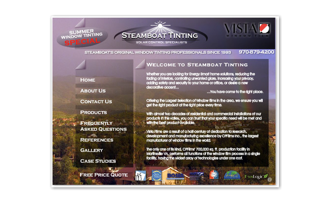 Steamboat Tinting Website Design By Creative Bearings