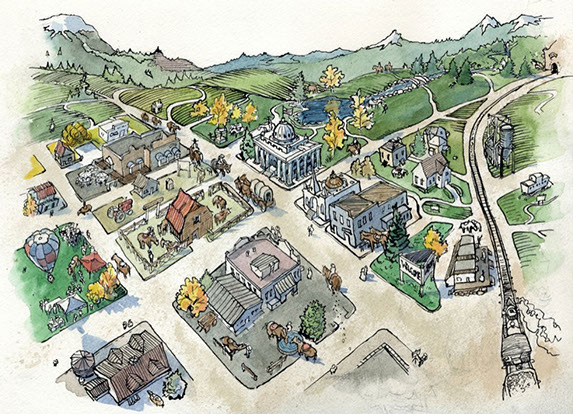 Trail Town USA Illustration- Design By Creative Bearings